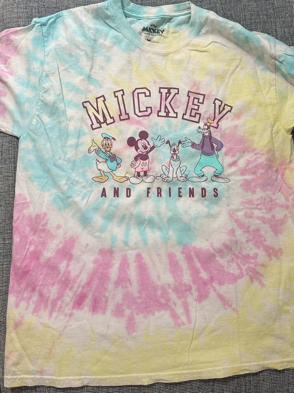 Disney Mickey & Friends Pastel Tie-Dye Tee - Pink Blue Yellow